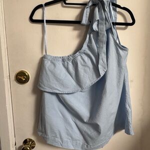 Vineyard Vines Light Blue Ruffle Blouse